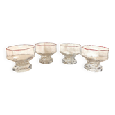 lot de 4 coupes à glace , dessert en verre transparent , forme octogone