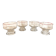 set of 4 ice cream cups, transparent glass dessert, octagon shape