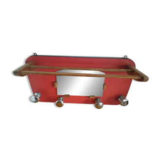 Vintage 1950s mirrored coat rack