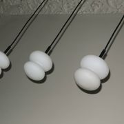 Mid century set of 3 organically shaped pendant lights, 1960s