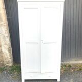 Antique white Parisian wardrobe with Majorelle blue interior