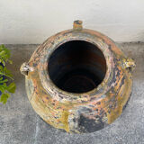 Grande jarre ancienne provençale en terre cuite vernissée XIXeme