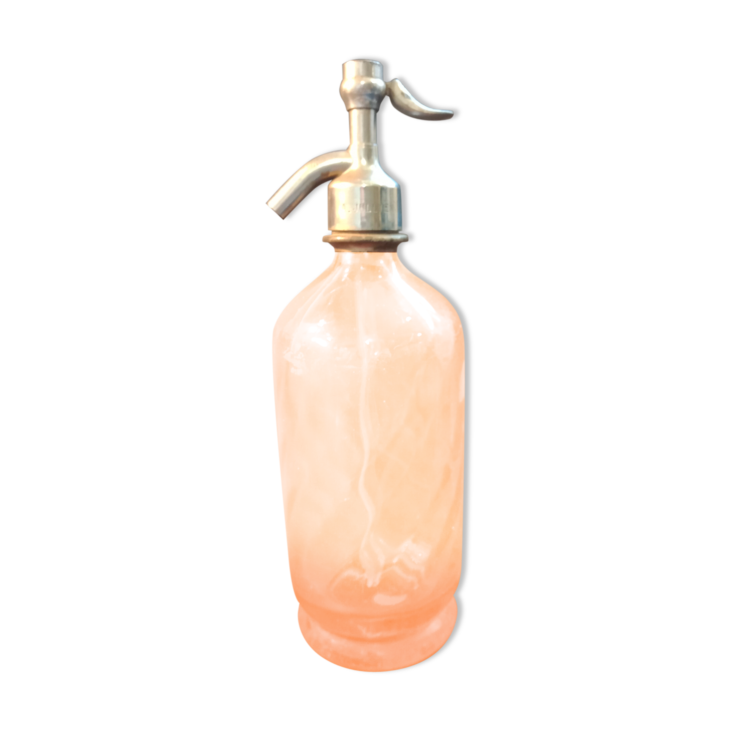 A.Julien Orleans twisted pink glass siphon