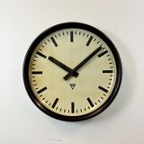 Industrial bakelite factory wall clock from Pragotron, 1960s
