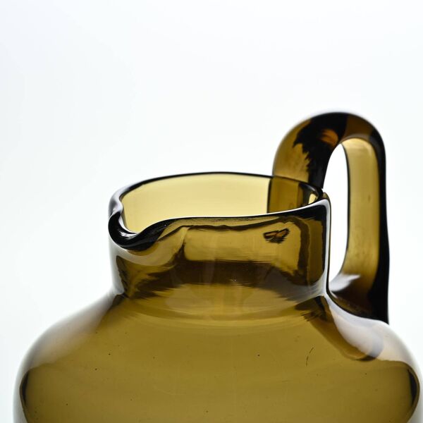 Carafe en verre soufflé ambré par Claude Morin, Dieulefit vers 1975