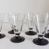 6 verres à pied noir Luminarc.