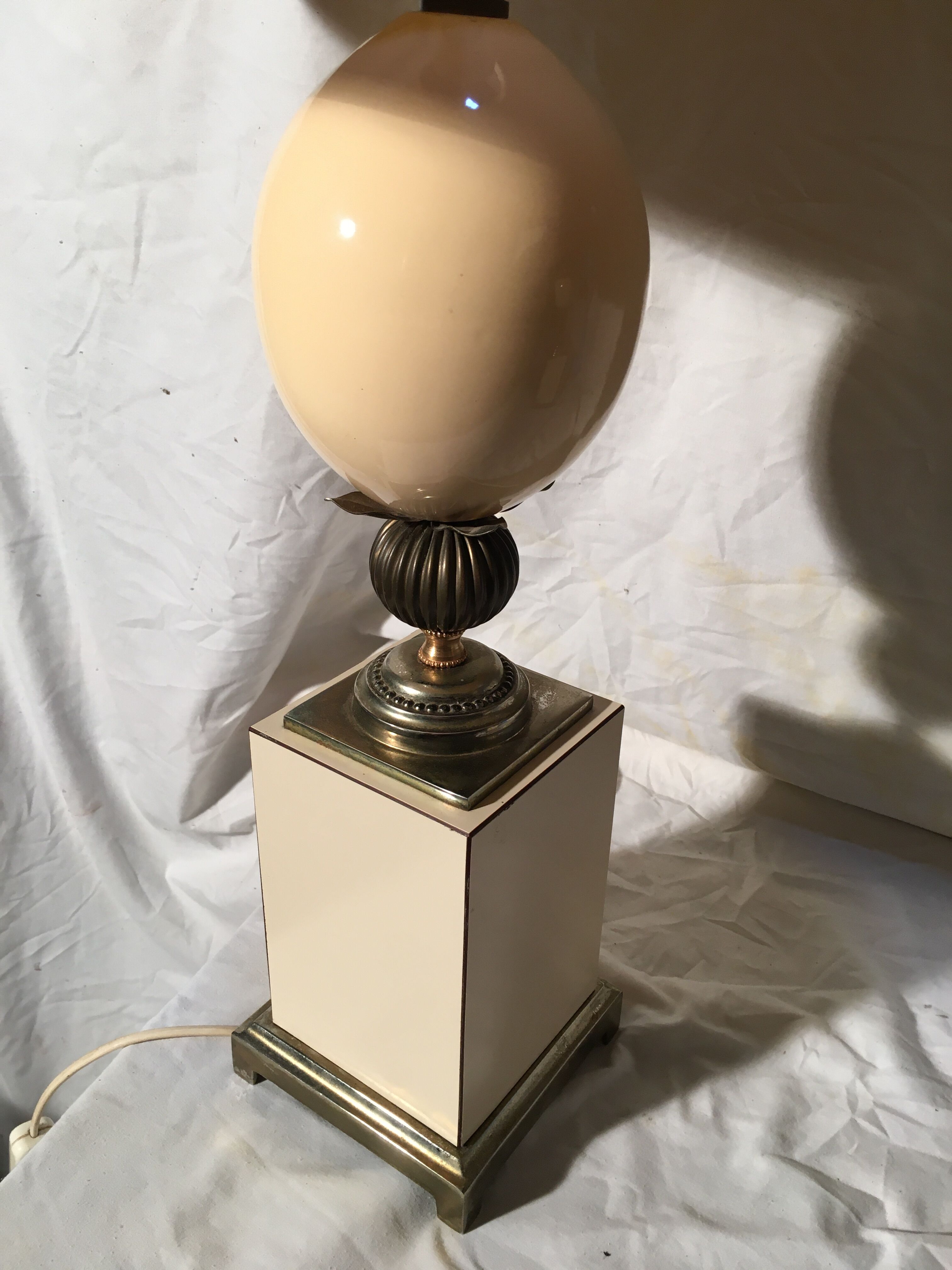 Pair of Hollywood Regency style egg lamps