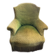 Velvet Green Toad Armchair With Fringe