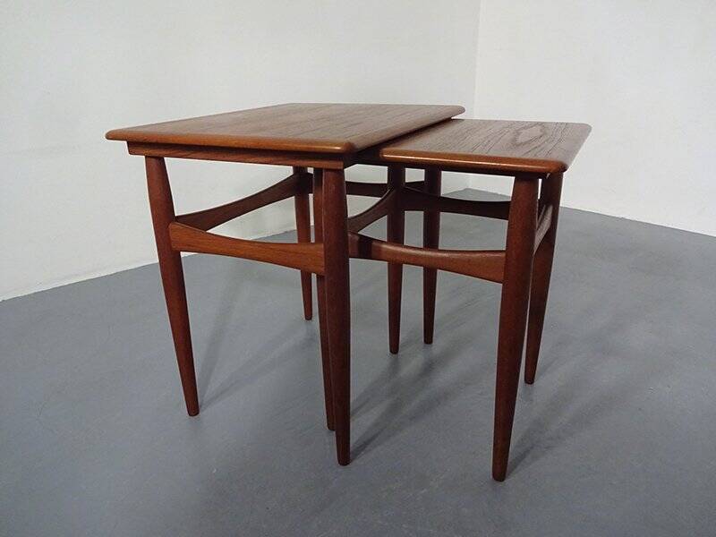 Danish Teak Nesting Tables, 1960s, Set of 2