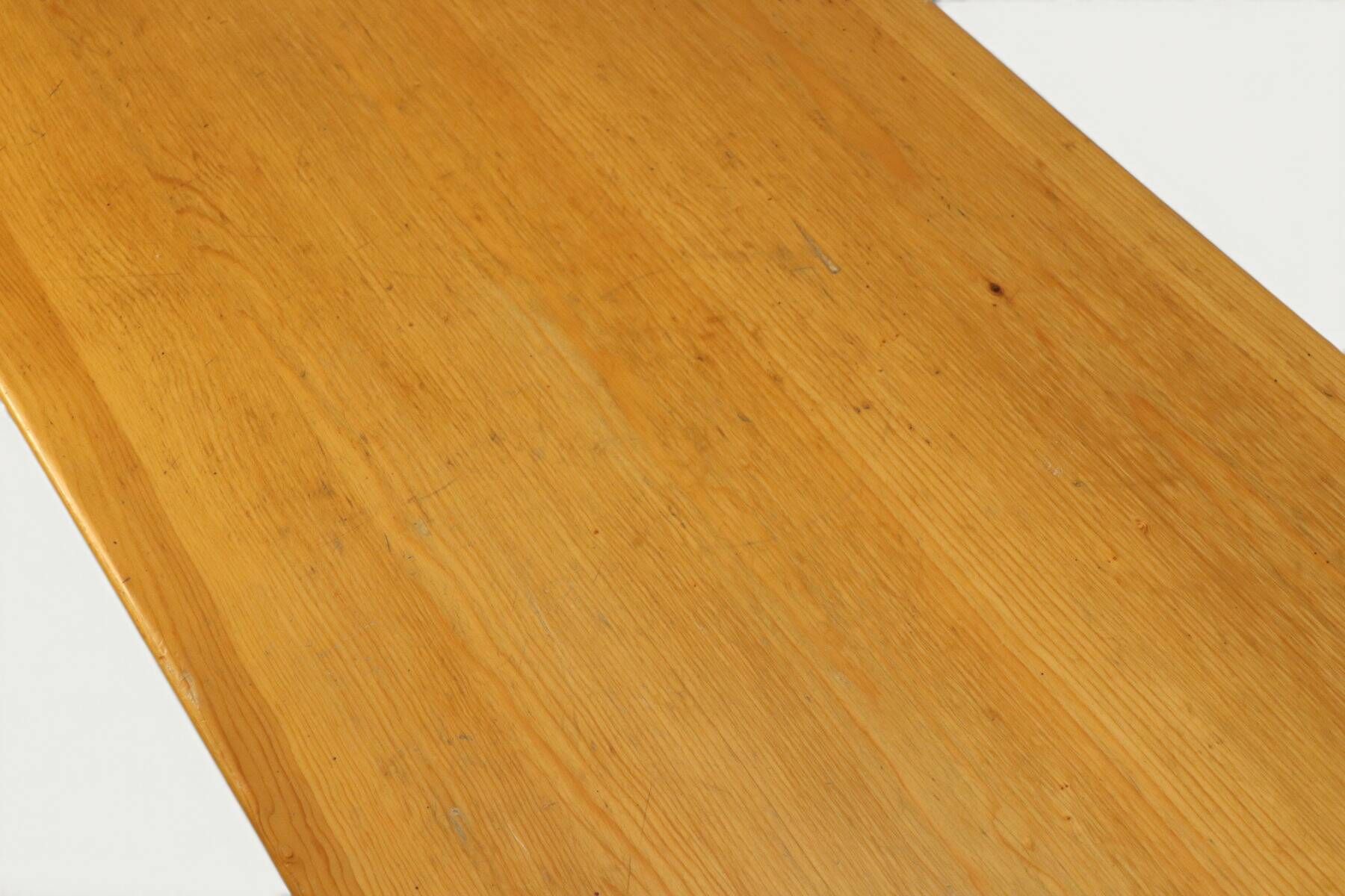 Table René Martin en pin massif moderniste, 1960