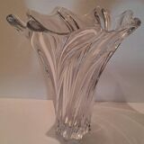 Crystal vase signed Art Vannes France h 32 cm