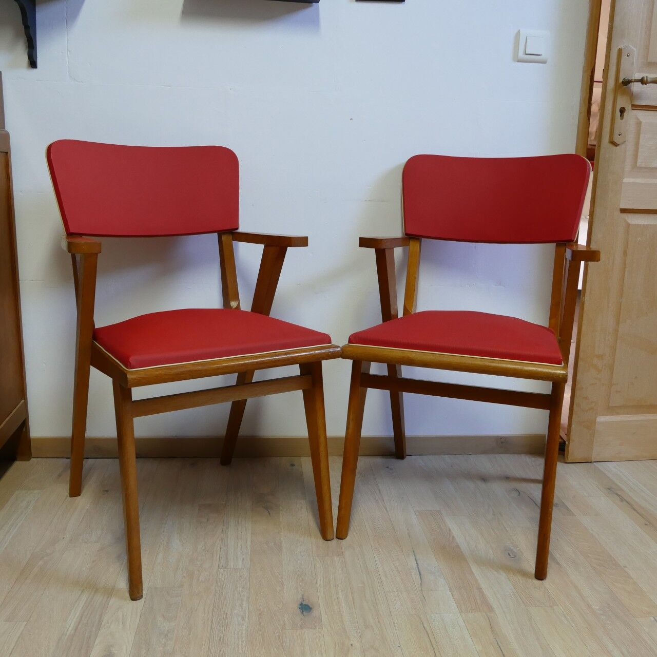 Pair of skai armchairs