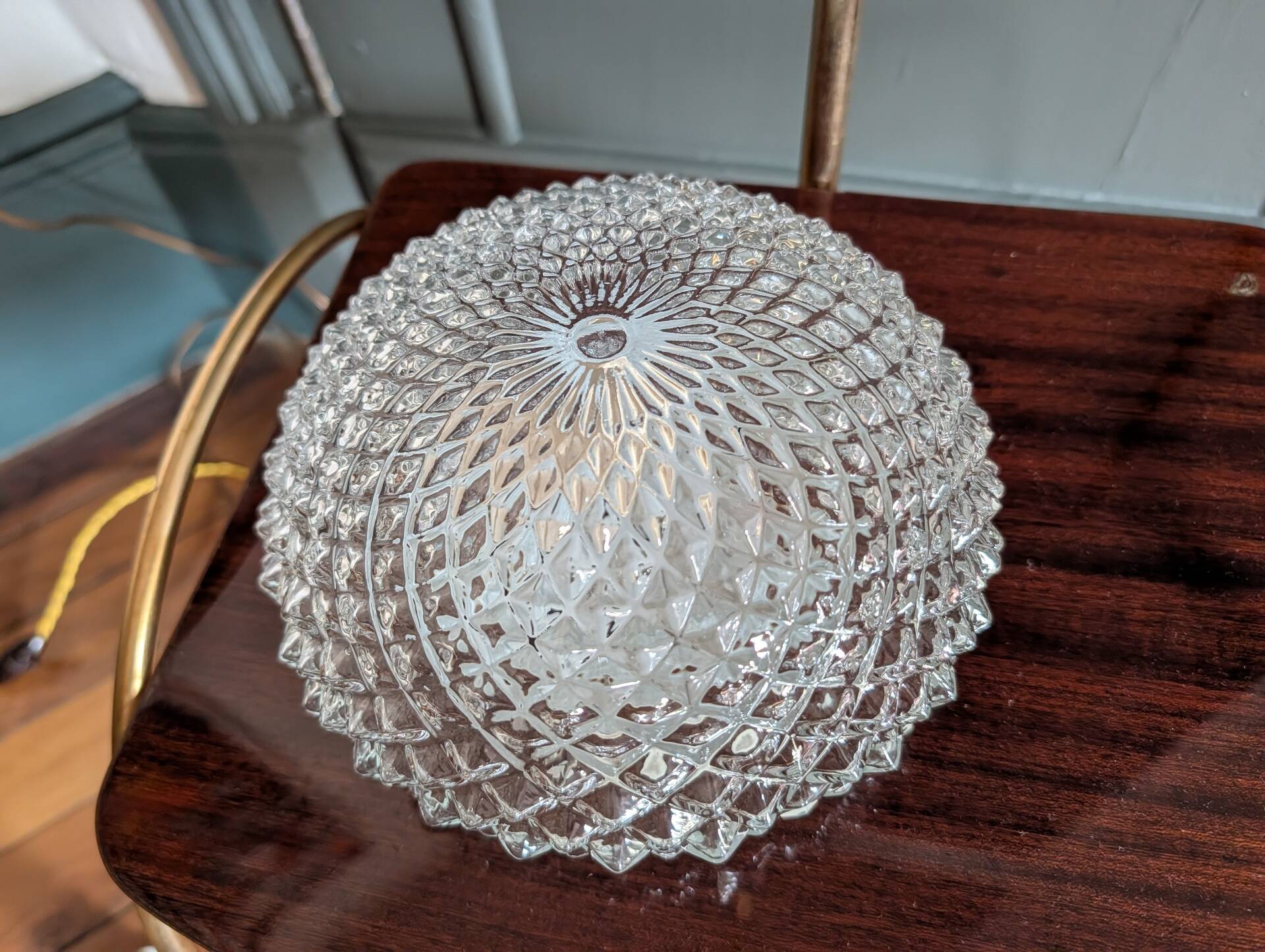 Vintage moulded glass wall light / ceiling light