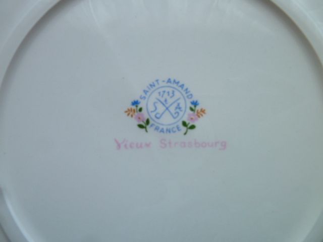 Set of 6 Dessert Plates in Earthenware of St Amand 1713 Model Old Strasbourg