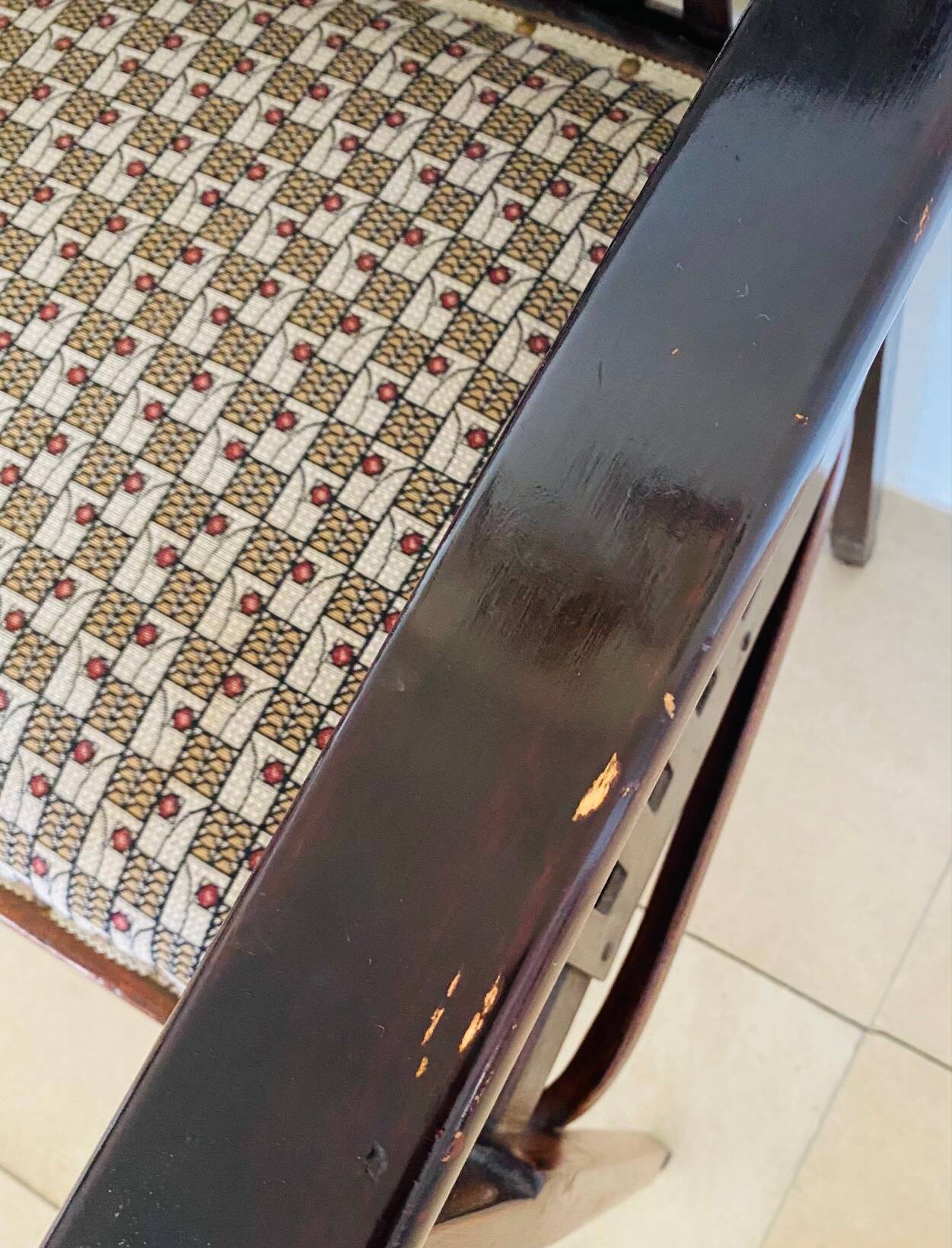 Art Nouveau style bench - Jacquard fabric