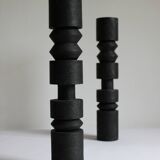 Set of two totem candlesticks, 1980s