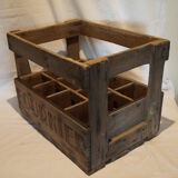 Old bottles wooden door