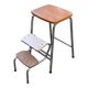 Folding stool in formica with a wood effect.