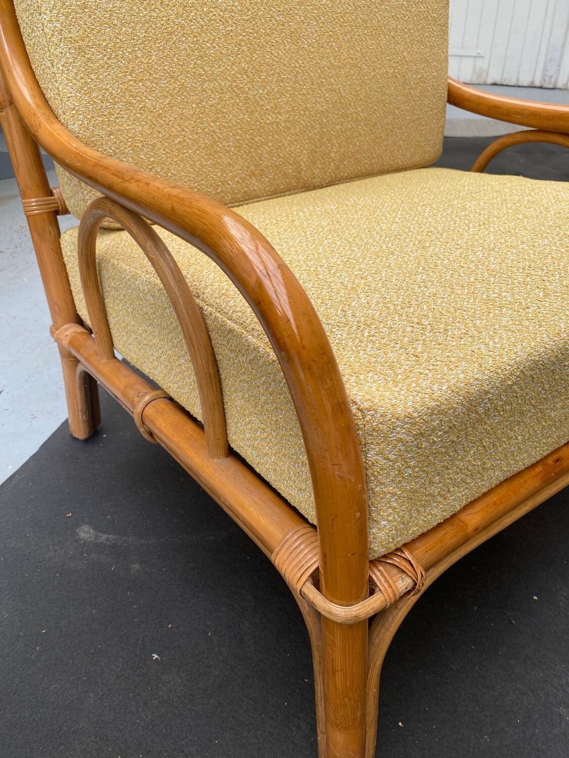 Pair of rattan armchairs
