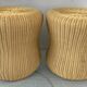 Series of 2 Scoubidou poufs from the 70s