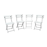 Set of four folding garden chairs