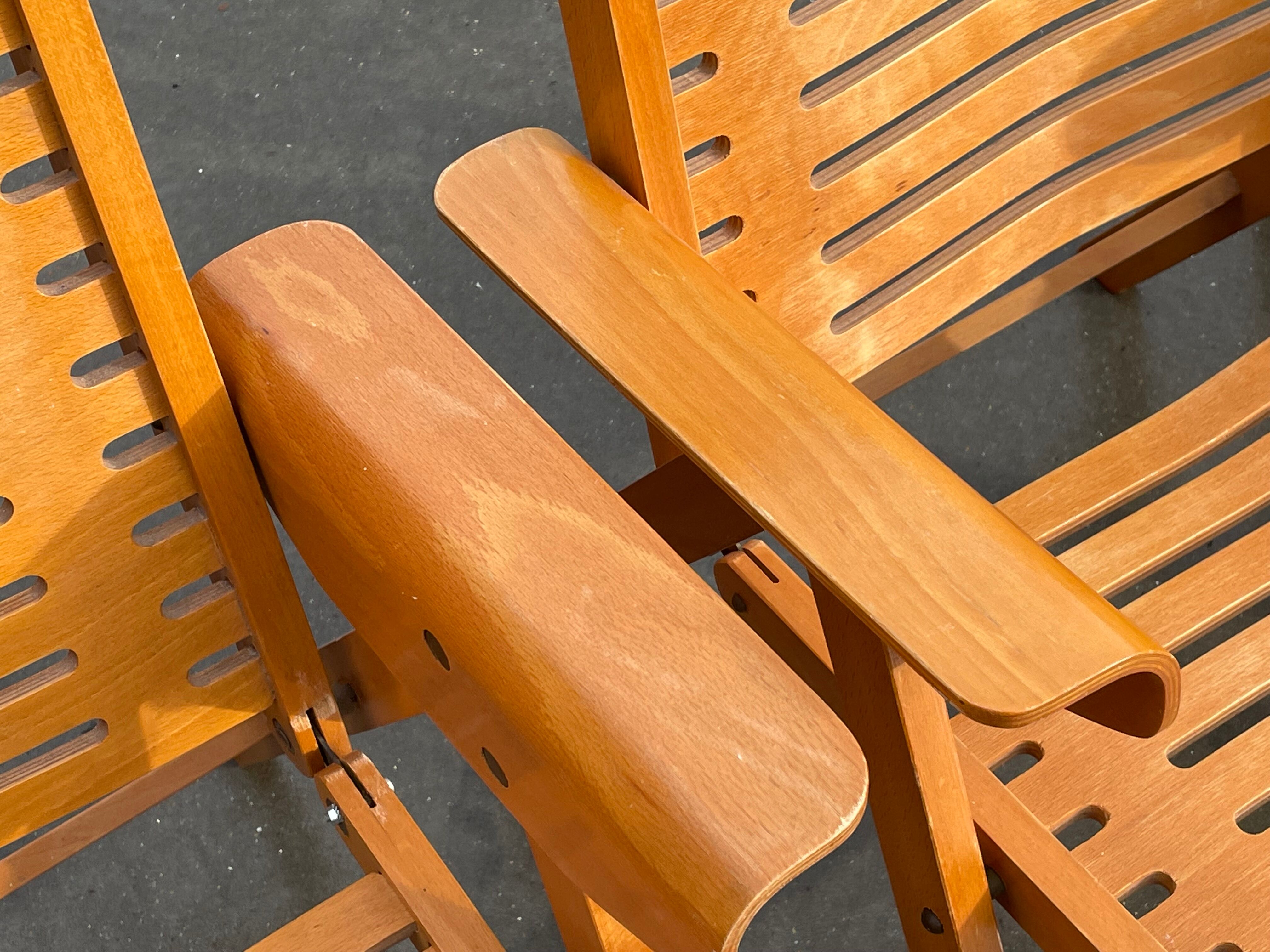 Vintage set of four Rex Plywood folding chairs by Niko Kralj design 1950