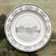 Antique fine earthenware plate "Palais Bourbon" Creil, early 19th century
