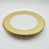Amandinoise dinner plates, yellow with gold rims