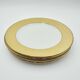 Amandinoise dinner plates, yellow with gold rims