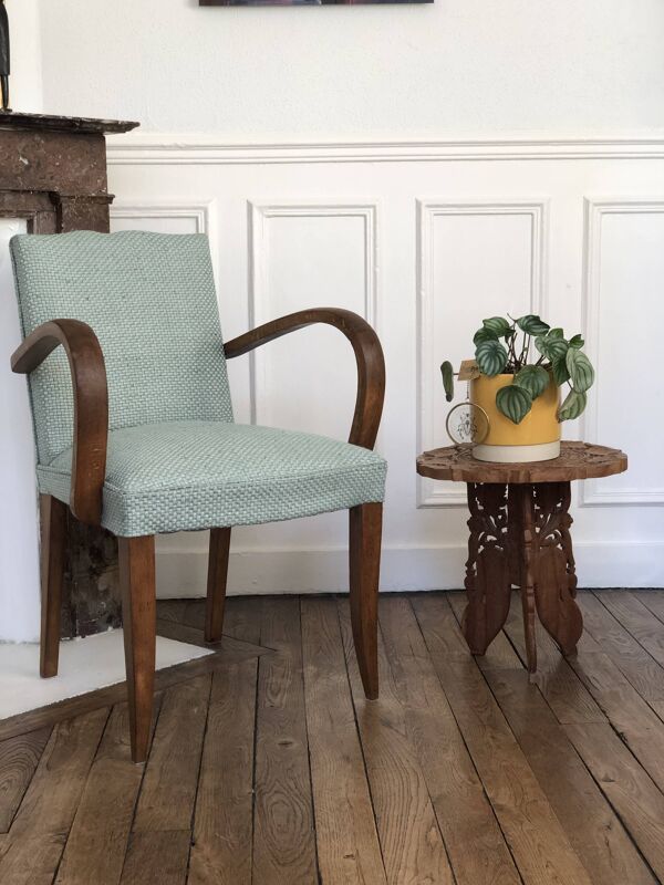 Fauteuil Bridge restauré - Dossier moustache