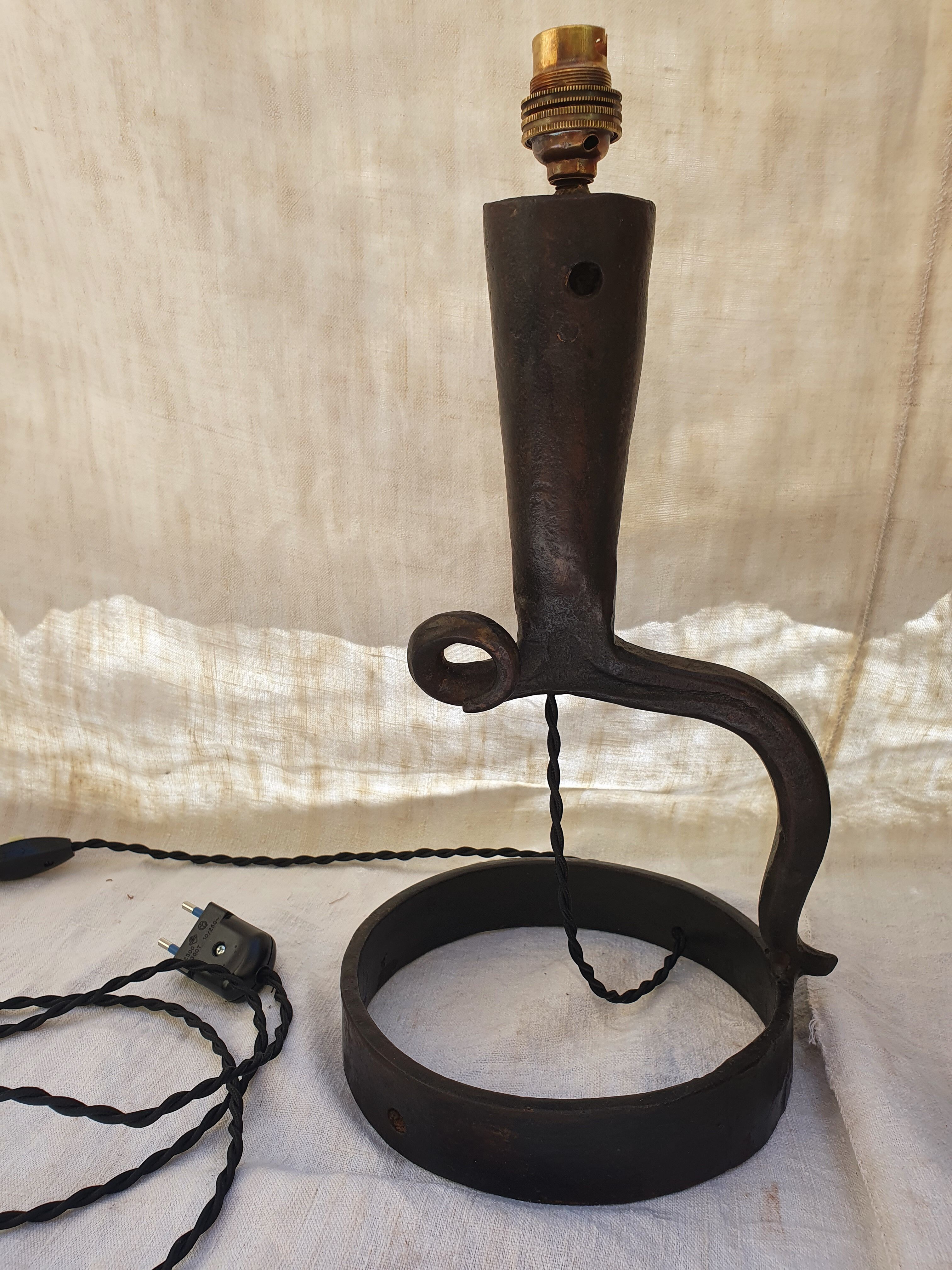 Iron lamp folk art