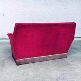 Hollywood Regency Style Fuchsia Velvet 2-Seat Sofa with Fringe, 1960s