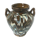 Pottery vase Fauquet glazed earth Savoie savoyard