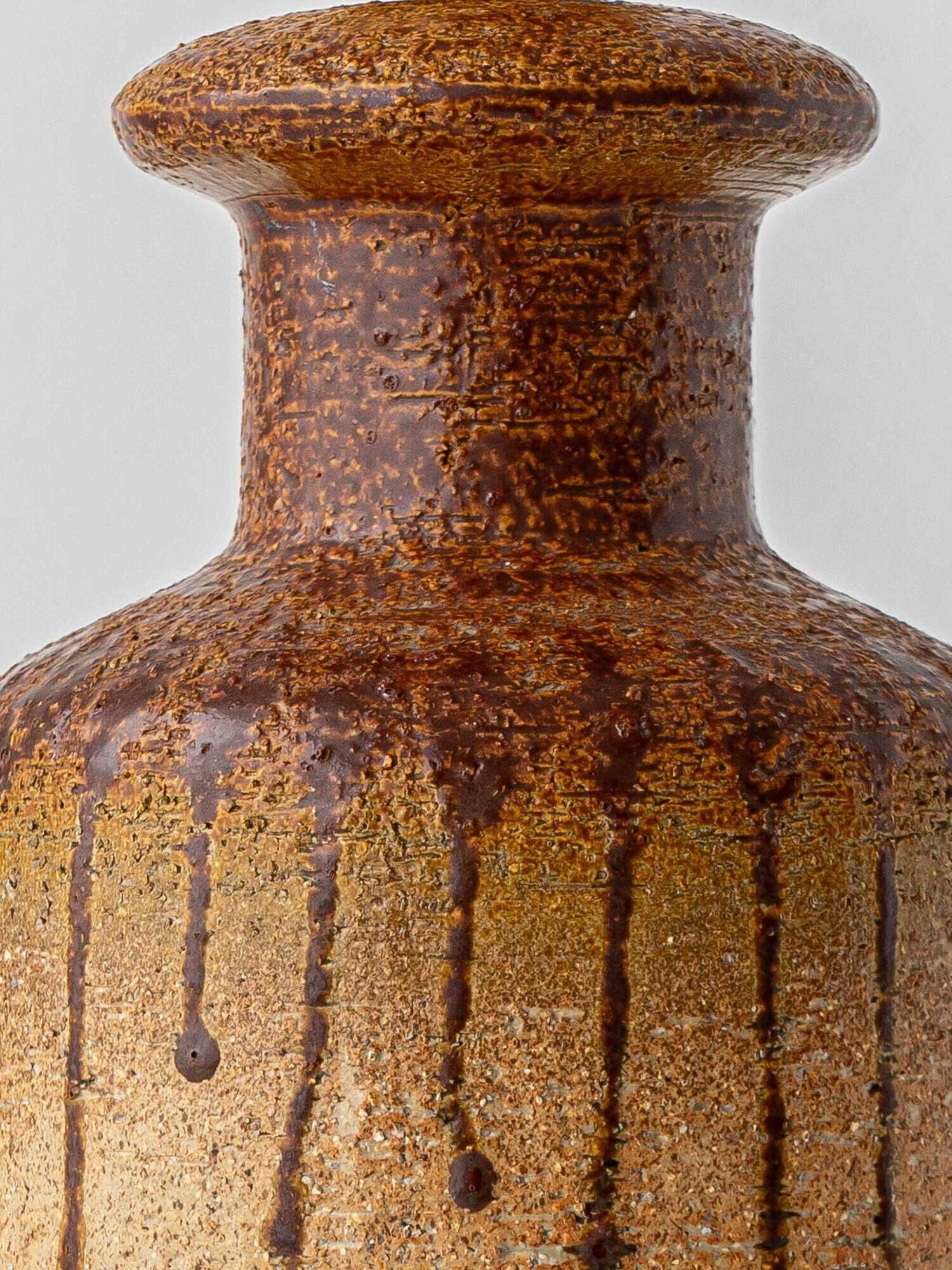 Søholm stoneware table lamp, organic contemporary, Denmark, 1960s, with new shade.