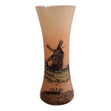 Legras vase with mill decor