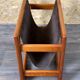 60s 70s newspaper holder Aksel Kjersgaard made of teak & leather