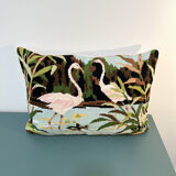 Canvas cushion "Pink flamingos"