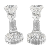 Paire de bougeoirs en verre pour maison de poupee signé portieux