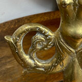 Mermaid-shaped chandelier in bronze