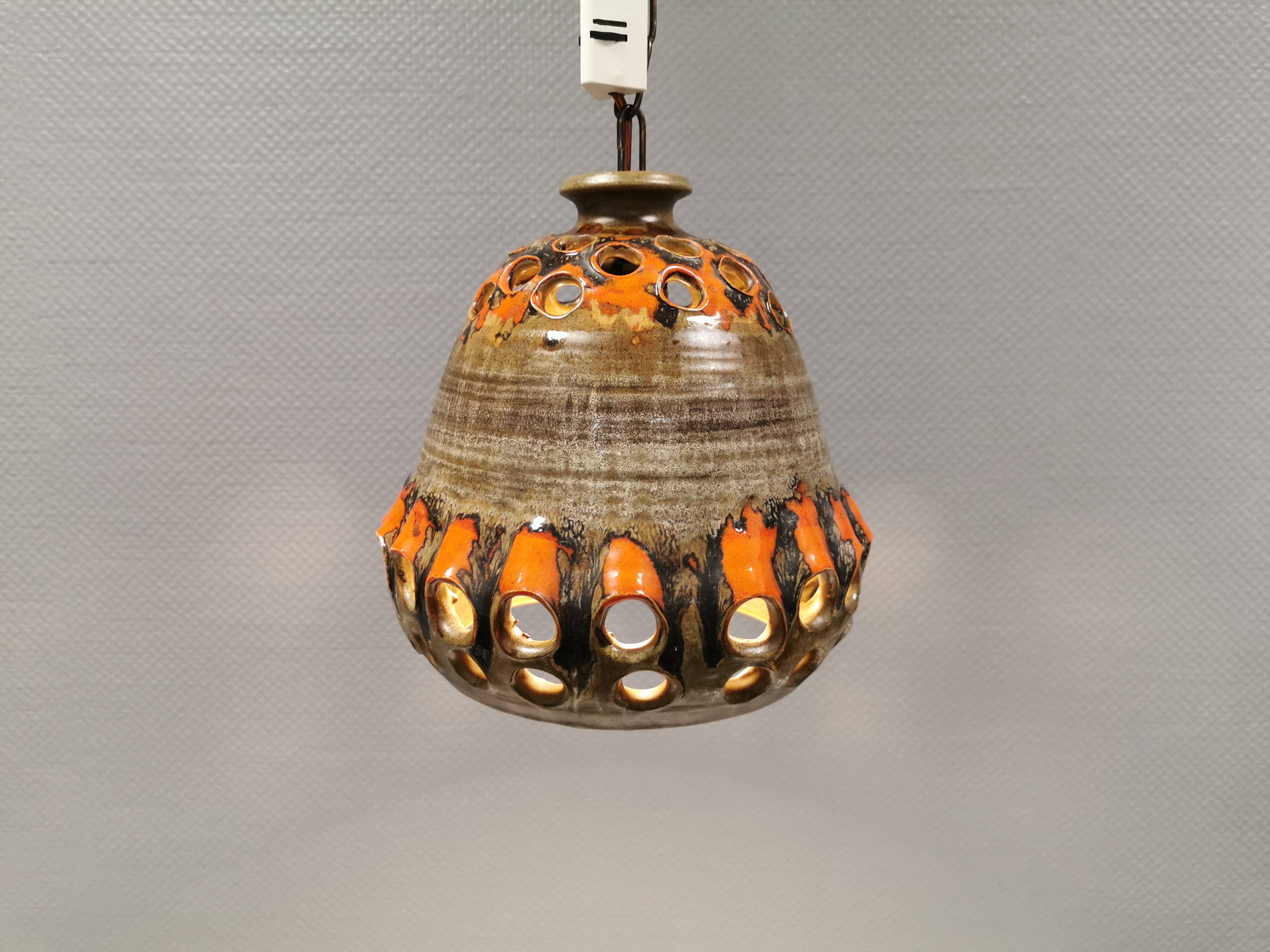 Ceramic hanging lamp, Danish from the 1970s.