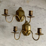 Brass wall candlesticks
