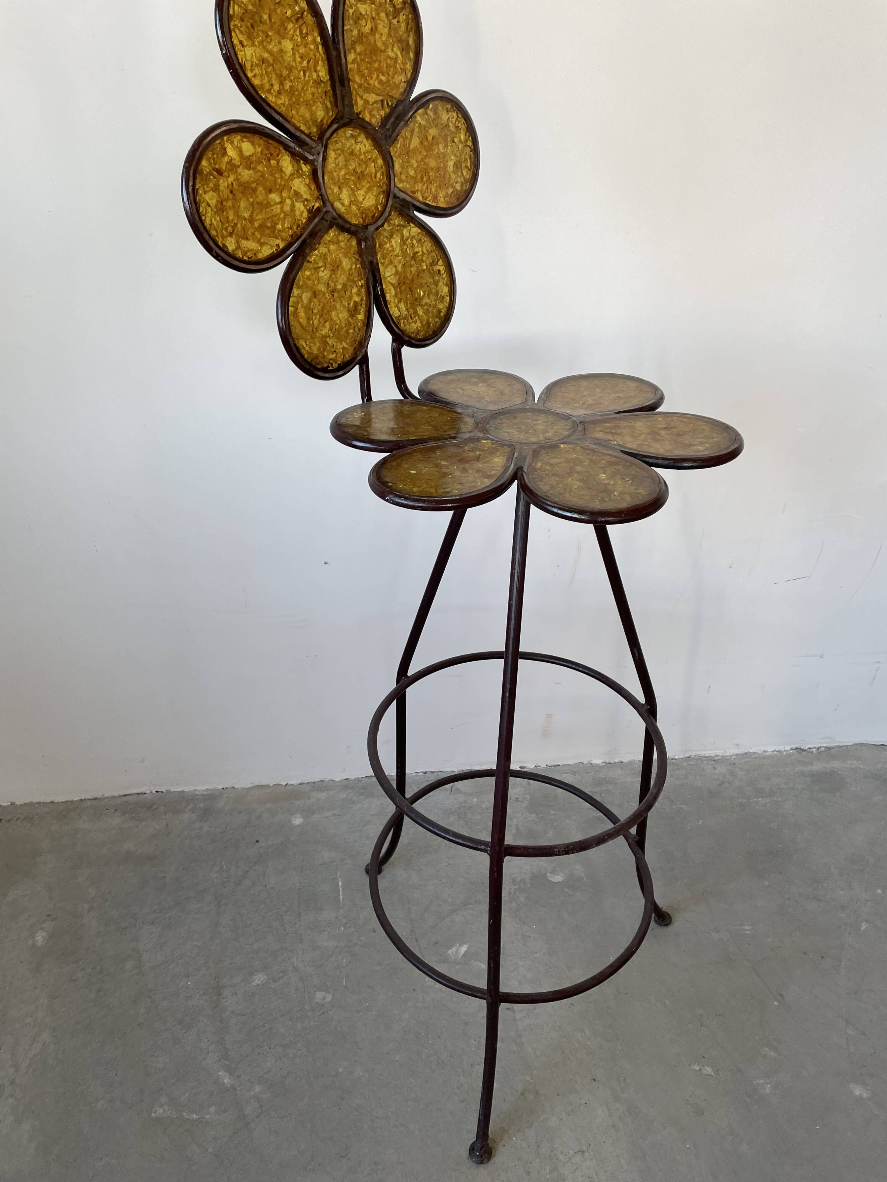 Flower bar stool. around 1960.