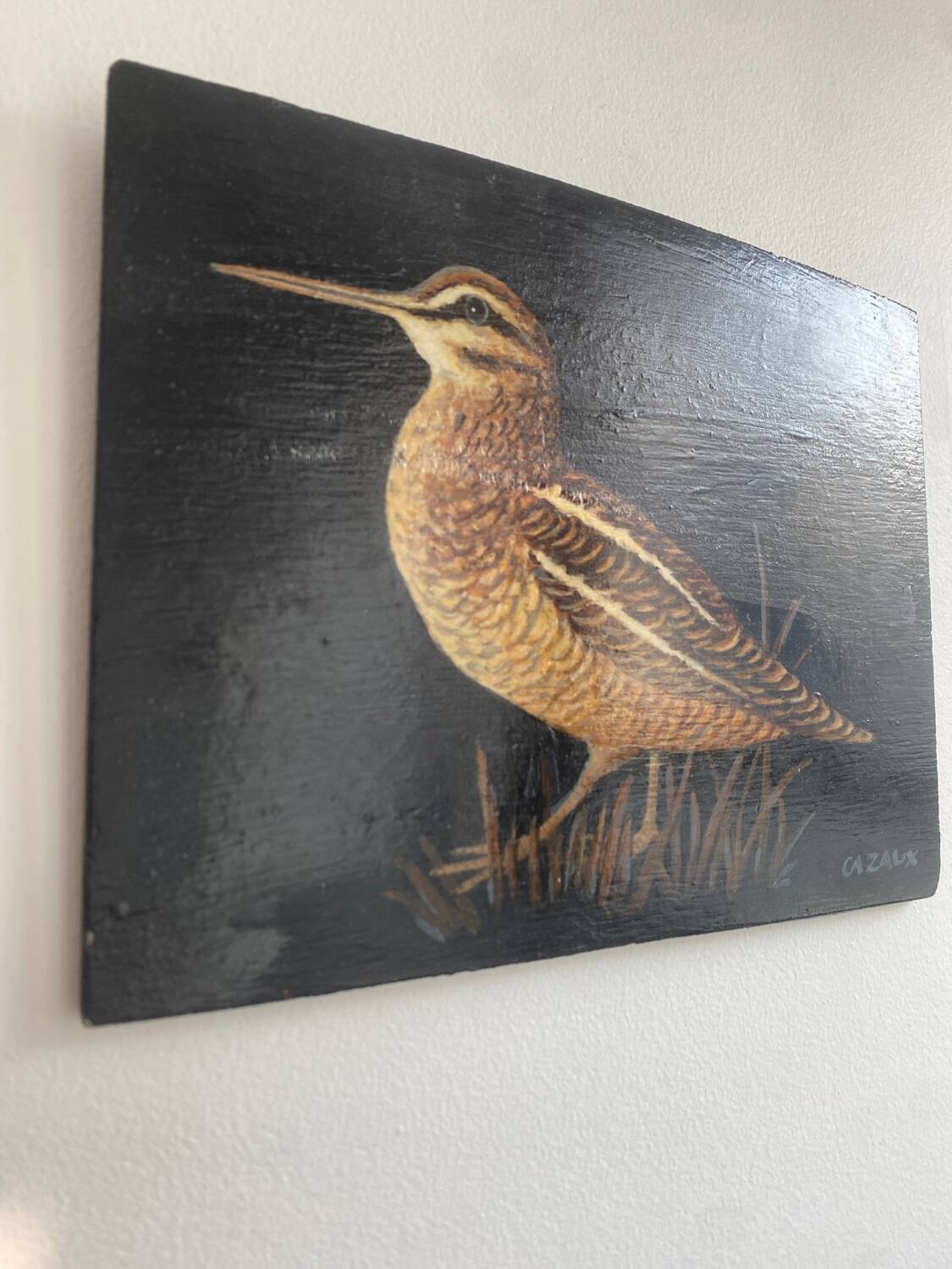Peinture sur bois oiseaux