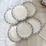 6 flat iron earth plates Sarreguemines U&C Luchon model