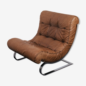 Fauteuil en cuir de Renato Balestra pour Cinova 1970