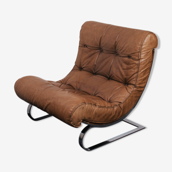 Leather armchair by Renato Balestra for Cinova, 1970