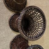 Stools "tam tam" in rattan / wicker