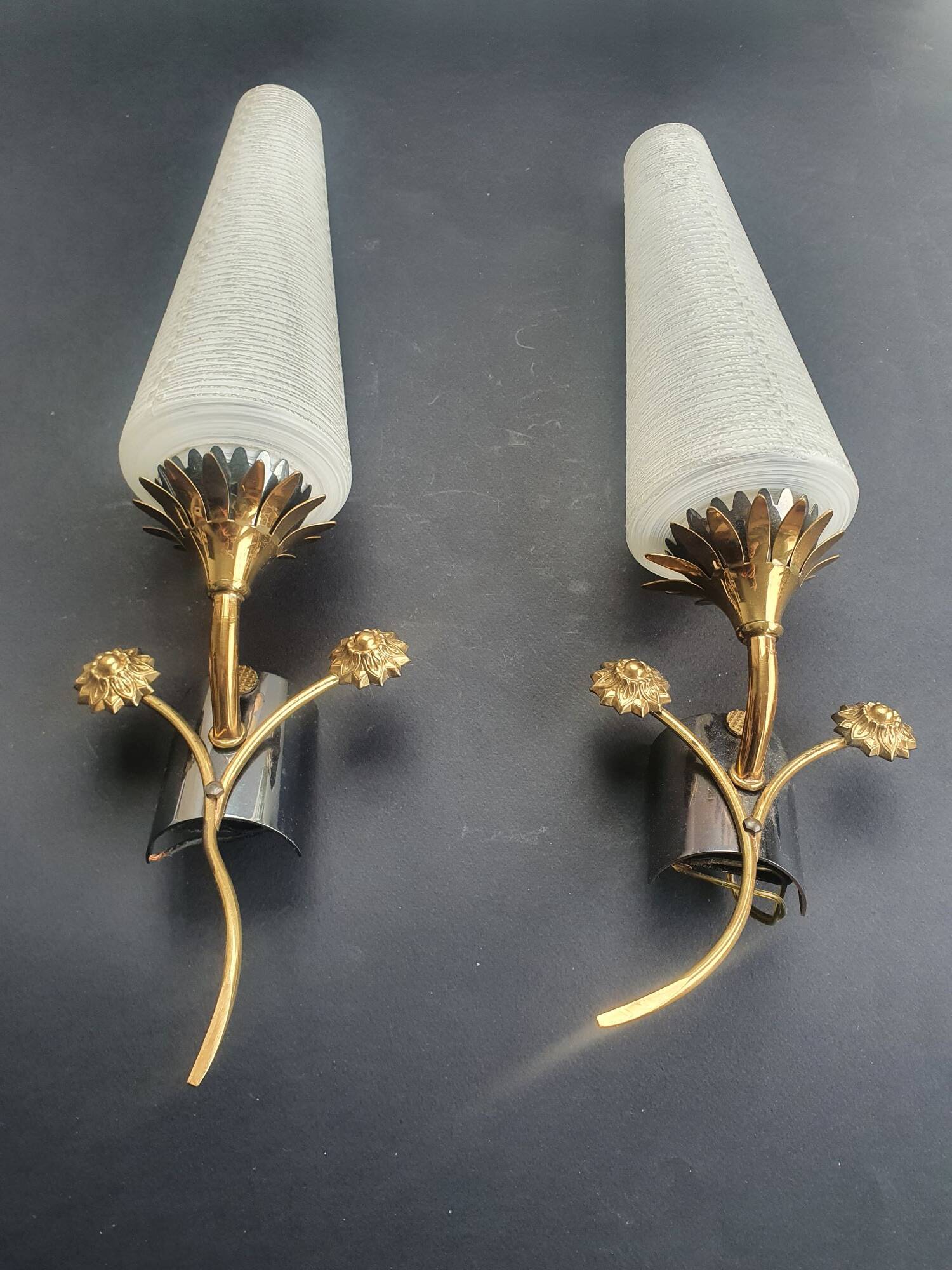 Pair of antique Art Deco wall sconces