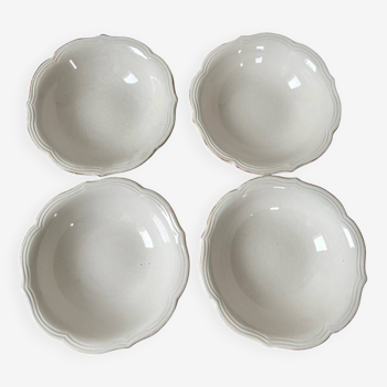 Ensemble de 4 assiettes creuses en porcelaine blanche