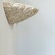 Pair of vintage stone sconces, natural beige, Italy 1979